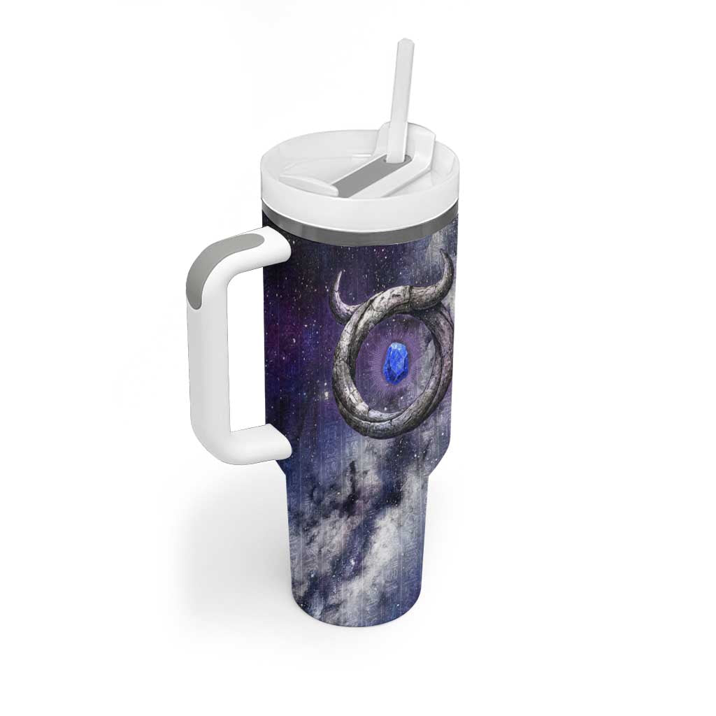 Bat Egyptian Tumbler With Handle Cow Goddess Celestial Face Horn Ring Gem Cosmic Starry Sky