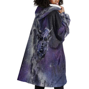 Bat Egyptian Wearable Blanket Hoodie Cow Goddess Celestial Face Horn Ring Gem Cosmic Starry Sky
