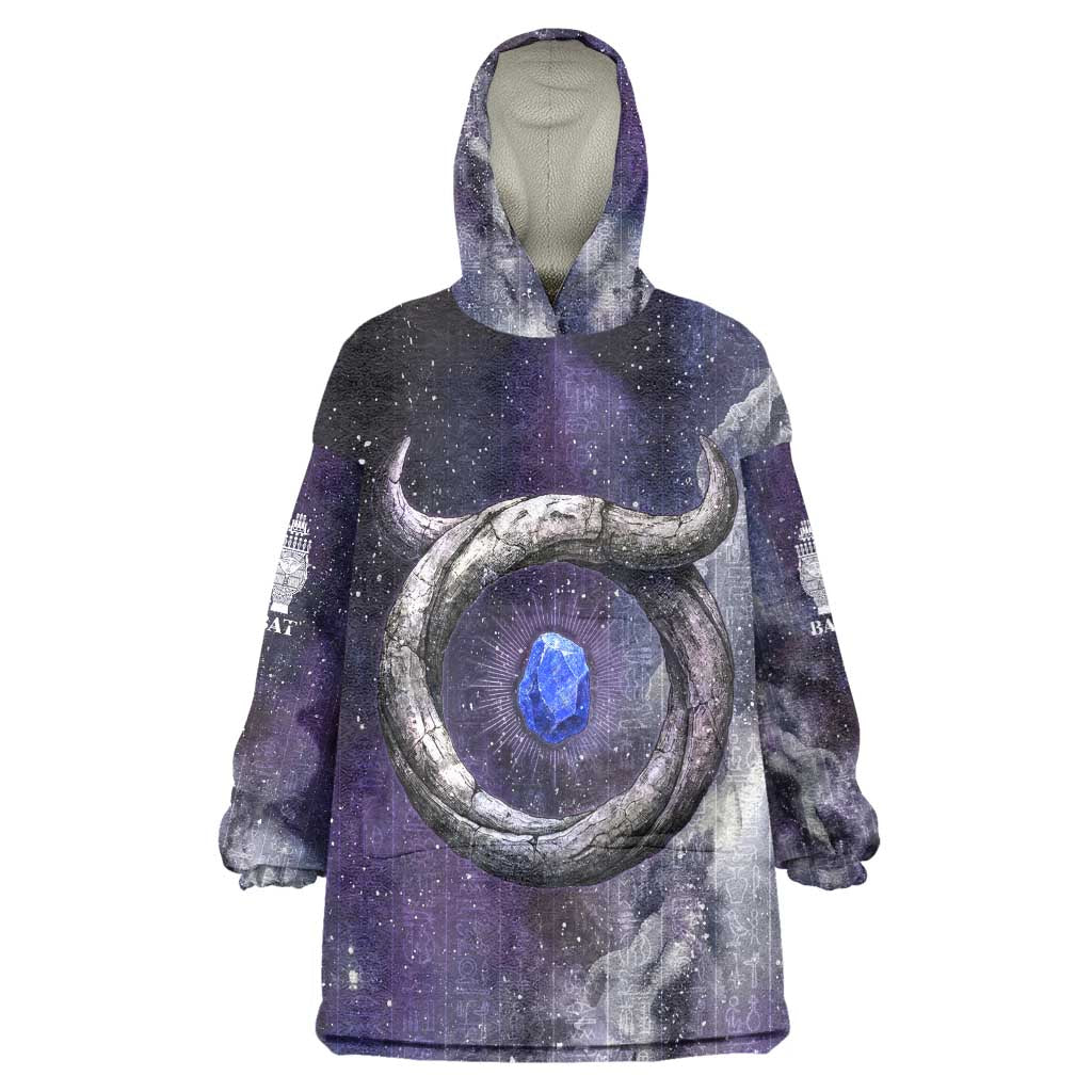 Bat Egyptian Wearable Blanket Hoodie Cow Goddess Celestial Face Horn Ring Gem Cosmic Starry Sky