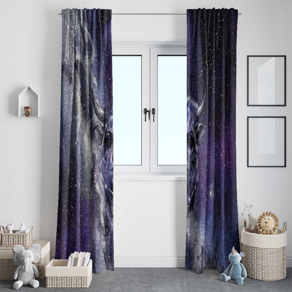 Bat Egyptian Window Curtain Cow Goddess Celestial Face Horn Ring Gem Cosmic Starry Sky