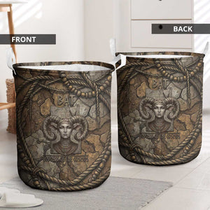 Bat Laundry Basket Goddess of the Cosmos Ancient Egyptian Cow Horns Stone