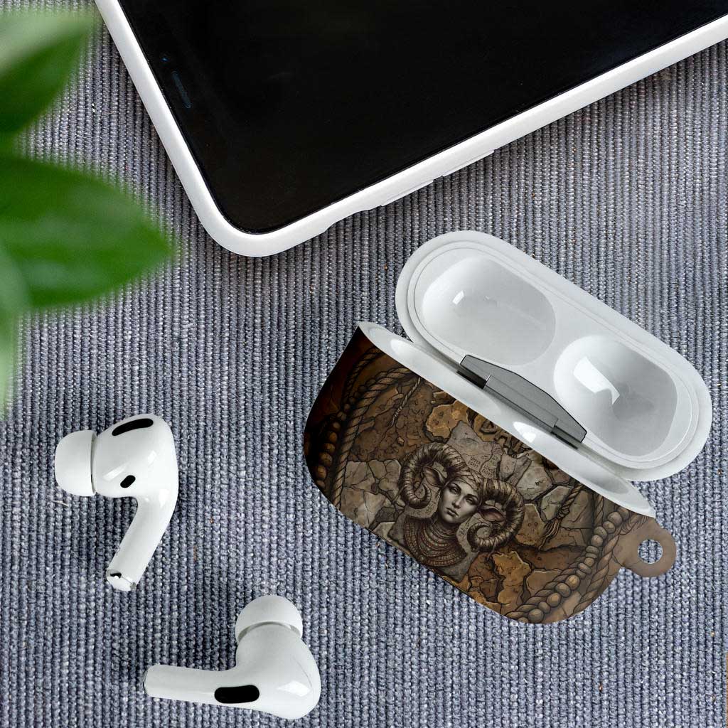 Bat AirPods Case Goddess of the Cosmos Ancient Egyptian Cow Horns Stone