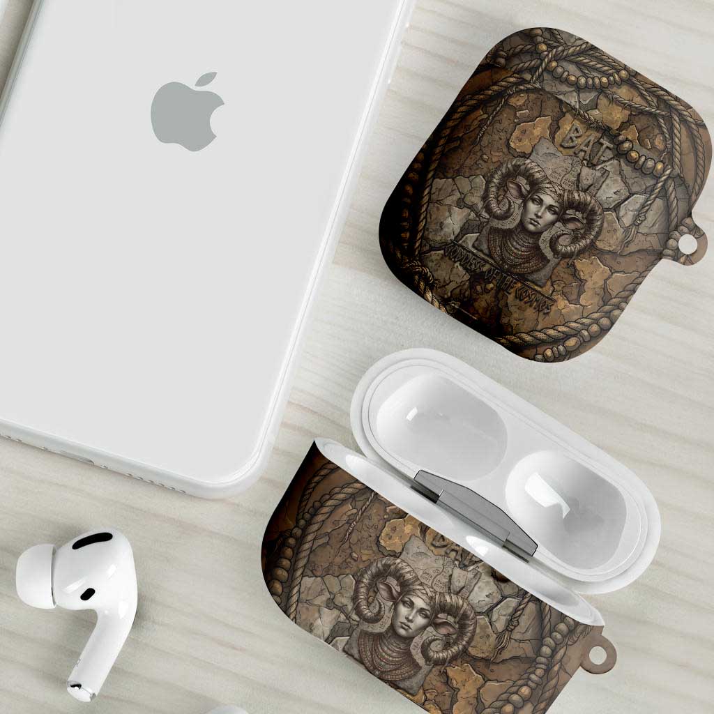 Bat AirPods Case Goddess of the Cosmos Ancient Egyptian Cow Horns Stone