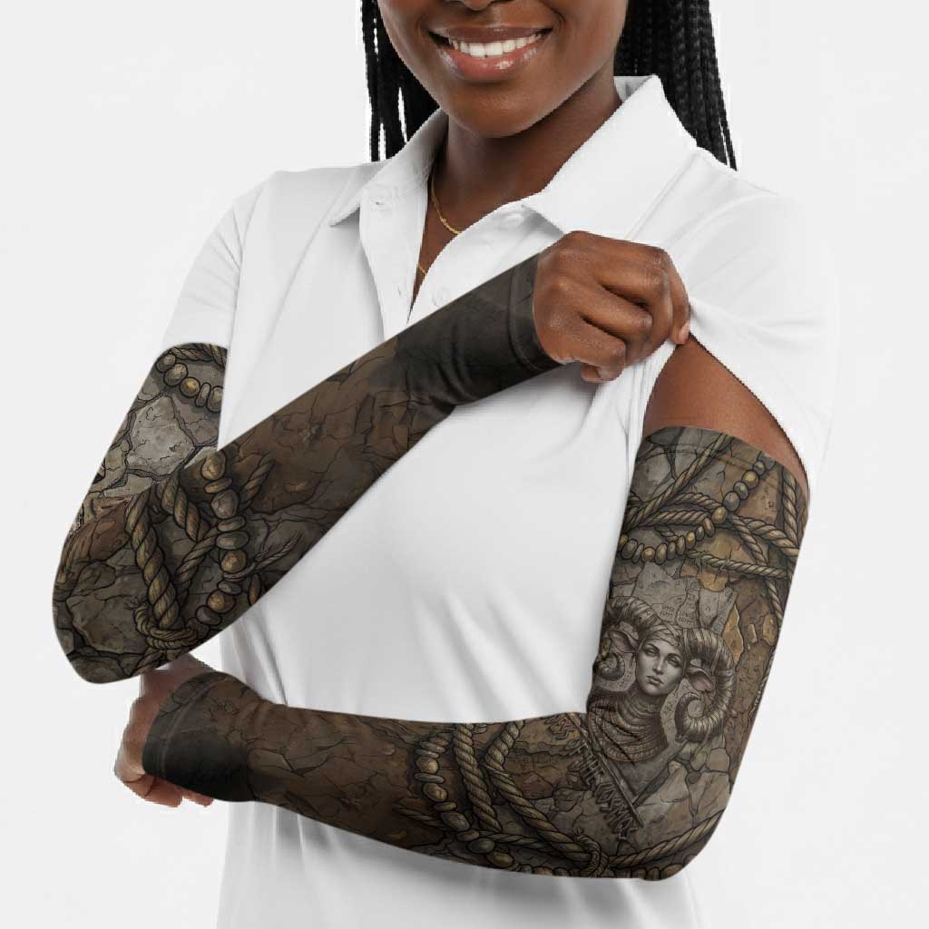 Bat Arm Sleeves Goddess of the Cosmos Ancient Egyptian Cow Horns Stone