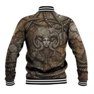 Bat Baseball Jacket Goddess of the Cosmos Ancient Egyptian Cow Horns Stone