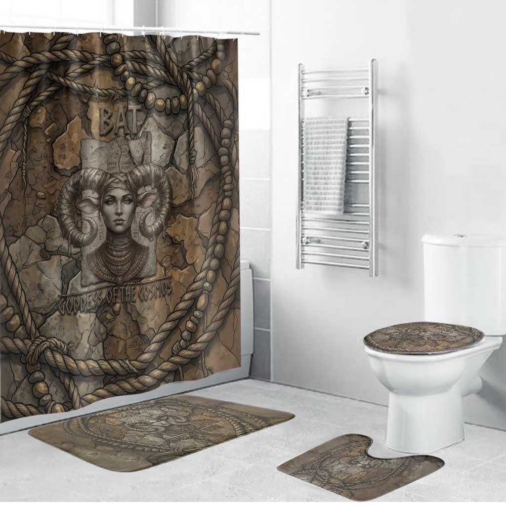 Bat Bathroom Set Goddess of the Cosmos Ancient Egyptian Cow Horns Stone
