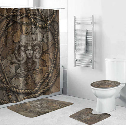 Bat Bathroom Set Goddess of the Cosmos Ancient Egyptian Cow Horns Stone