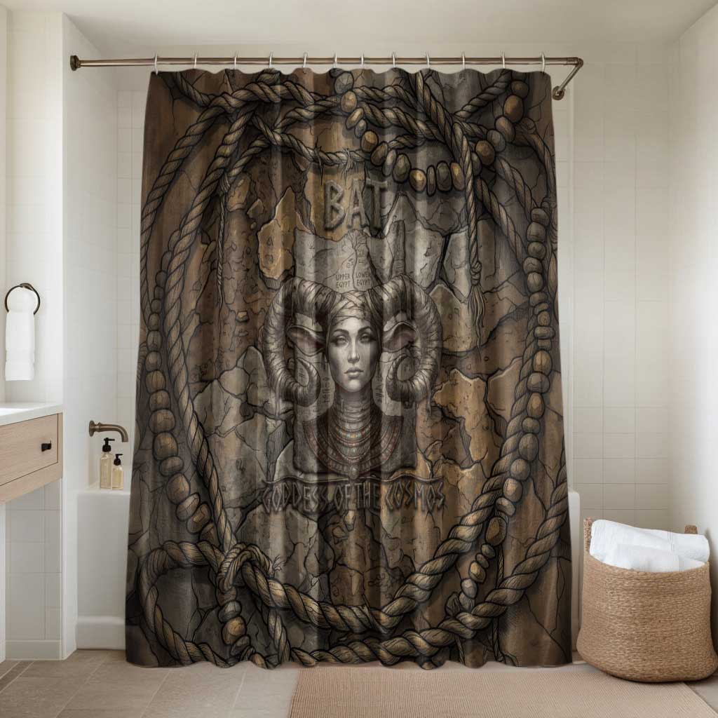 Bat Bathroom Set Goddess of the Cosmos Ancient Egyptian Cow Horns Stone