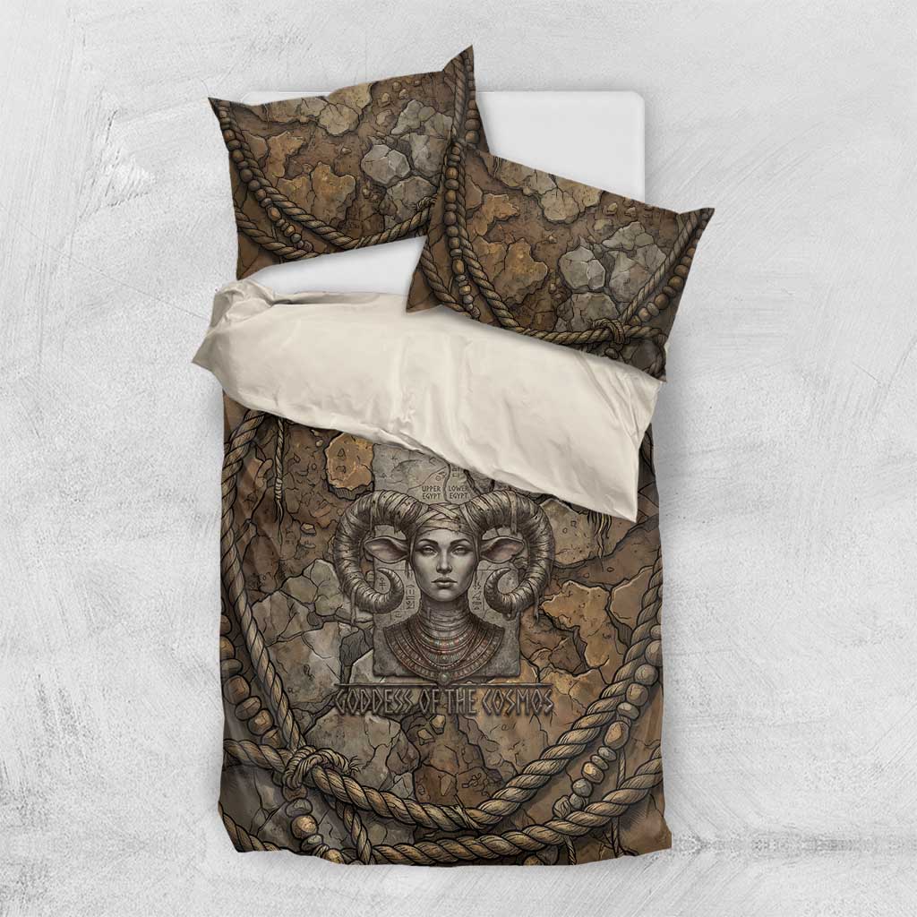 Bat Bedding Set Goddess of the Cosmos Ancient Egyptian Cow Horns Stone