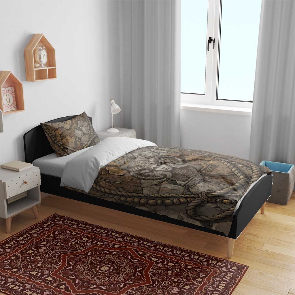 Bat Bedding Set Goddess of the Cosmos Ancient Egyptian Cow Horns Stone