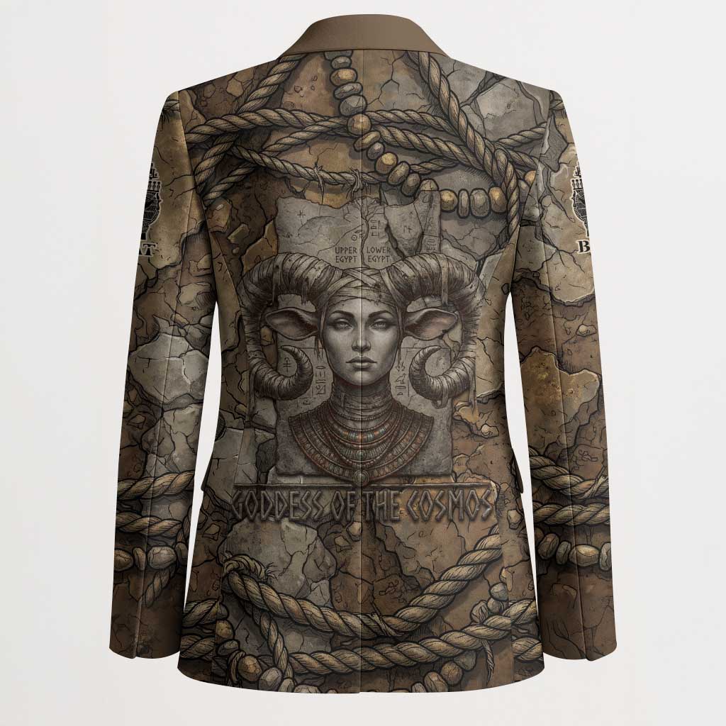 Bat Blazer Goddess of the Cosmos Ancient Egyptian Cow Horns Stone
