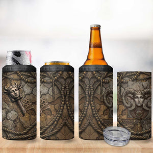 Bat 4 in 1 Can Cooler Tumbler Goddess of the Cosmos Ancient Egyptian Cow Horns Stone