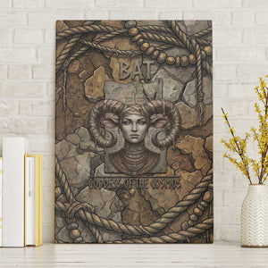Bat Canvas Wall Art Goddess of the Cosmos Ancient Egyptian Cow Horns Stone