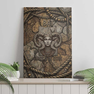 Bat Canvas Wall Art Goddess of the Cosmos Ancient Egyptian Cow Horns Stone