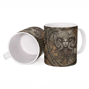 Bat Ceramic Mug Goddess of the Cosmos Ancient Egyptian Cow Horns Stone