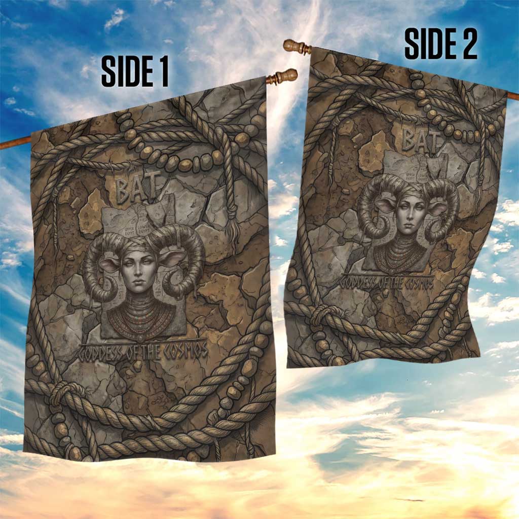 Bat Garden Flag Goddess of the Cosmos Ancient Egyptian Cow Horns Stone