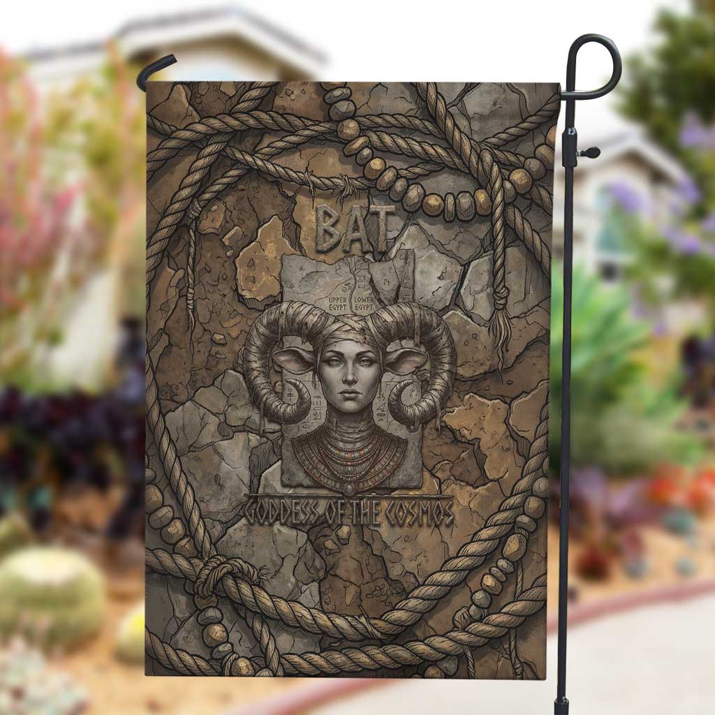 Bat Garden Flag Goddess of the Cosmos Ancient Egyptian Cow Horns Stone