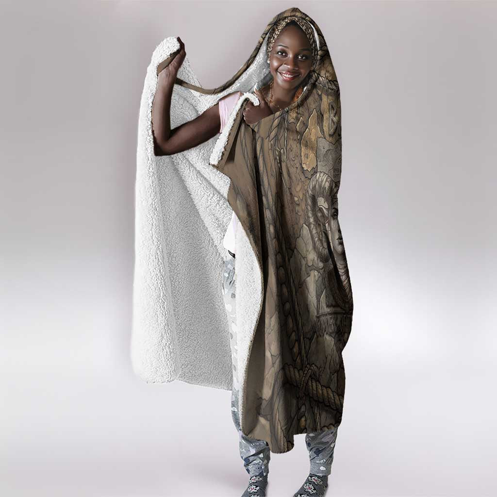 Bat Hooded Blanket Goddess of the Cosmos Ancient Egyptian Cow Horns Stone