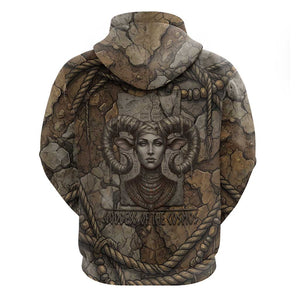 Bat Hoodie Goddess of the Cosmos Ancient Egyptian Cow Horns Stone