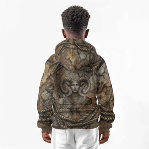 Bat Kid Hoodie Goddess of the Cosmos Ancient Egyptian Cow Horns Stone