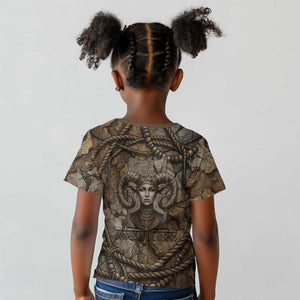 Bat Kid T shirt Goddess of the Cosmos Ancient Egyptian Cow Horns Stone