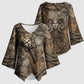 Bat Kimono Sleeve Blouse Goddess of the Cosmos Ancient Egyptian Cow Horns Stone