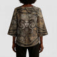 Bat Kimono Sleeve Blouse Goddess of the Cosmos Ancient Egyptian Cow Horns Stone