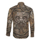 Bat Long Sleeve Button Shirt Goddess of the Cosmos Ancient Egyptian Cow Horns Stone
