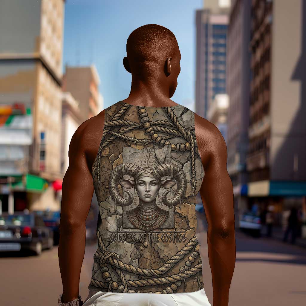 Bat Men Tank Top Goddess of the Cosmos Ancient Egyptian Cow Horns Stone