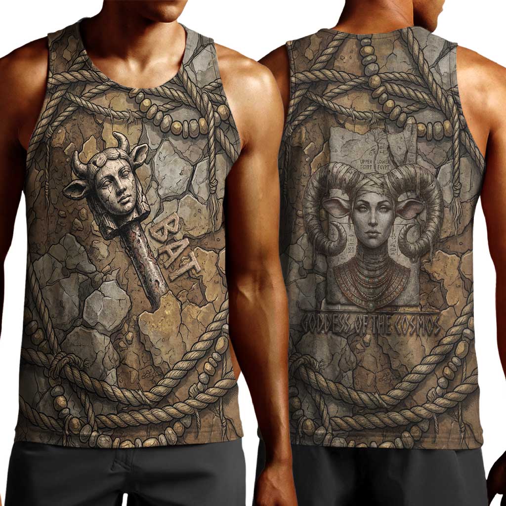 Bat Men Tank Top Goddess of the Cosmos Ancient Egyptian Cow Horns Stone