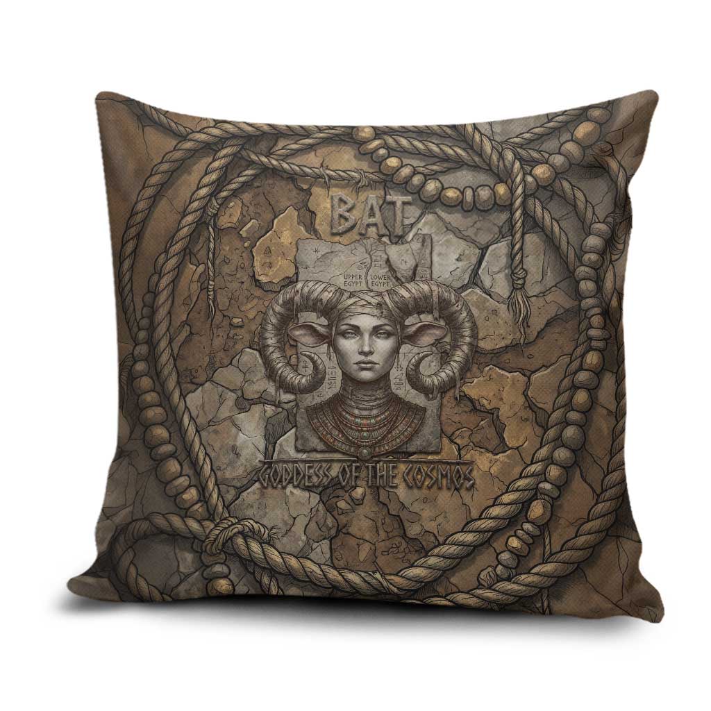Bat Pillow Cover Goddess of the Cosmos Ancient Egyptian Cow Horns Stone