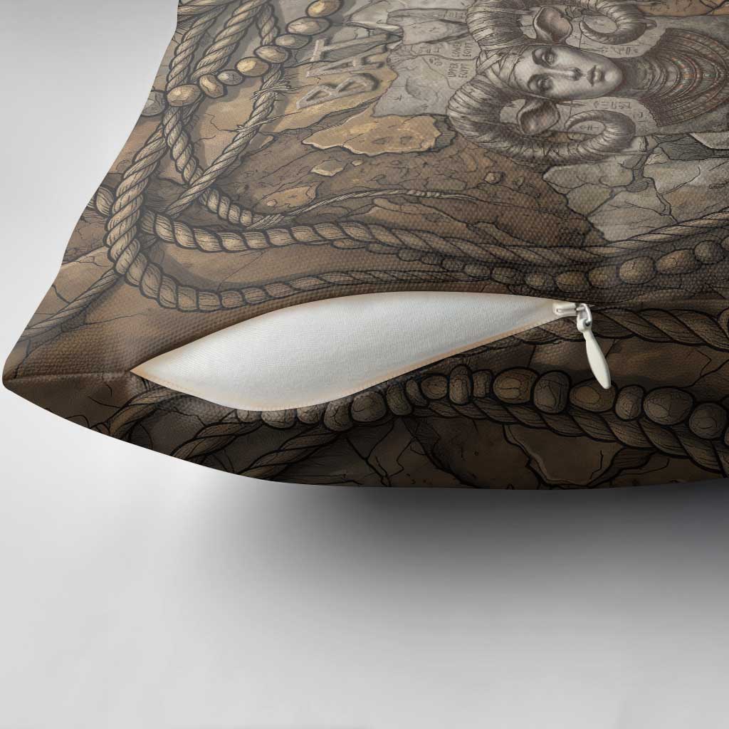 Bat Pillow Cover Goddess of the Cosmos Ancient Egyptian Cow Horns Stone