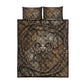Bat Quilt Bed Set Goddess of the Cosmos Ancient Egyptian Cow Horns Stone