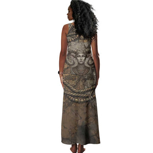 Bat Tank Maxi Dress Goddess of the Cosmos Ancient Egyptian Cow Horns Stone