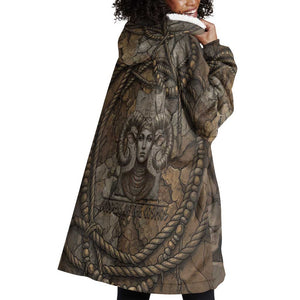 Bat Wearable Blanket Hoodie Goddess of the Cosmos Ancient Egyptian Cow Horns Stone