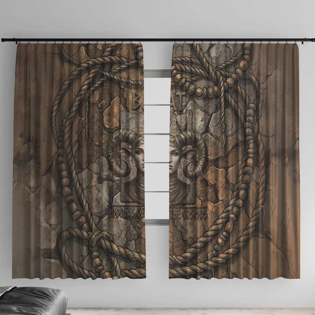 Bat Window Curtain Goddess of the Cosmos Ancient Egyptian Cow Horns Stone