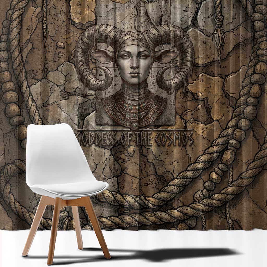 Bat Window Curtain Goddess of the Cosmos Ancient Egyptian Cow Horns Stone