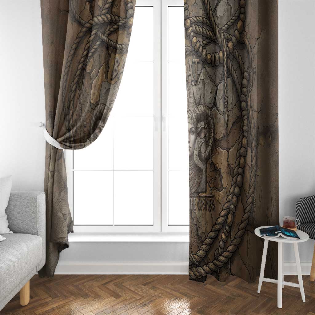 Bat Window Curtain Goddess of the Cosmos Ancient Egyptian Cow Horns Stone