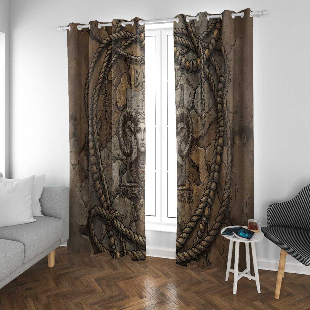 Bat Window Curtain Goddess of the Cosmos Ancient Egyptian Cow Horns Stone