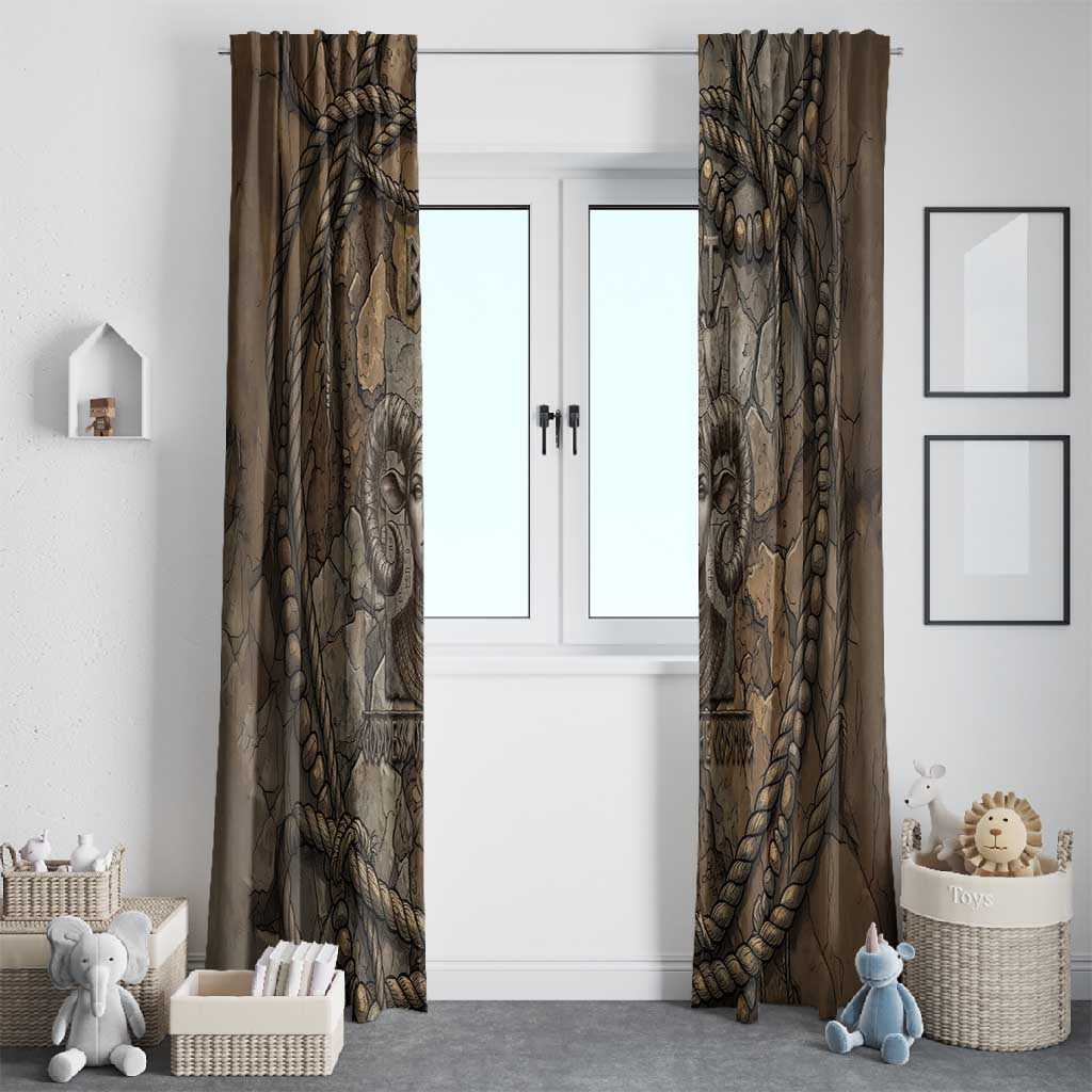 Bat Window Curtain Goddess of the Cosmos Ancient Egyptian Cow Horns Stone