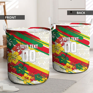 Personalized Ghana Football Laundry Basket Soccer Player Kick - Floral Hibiscus