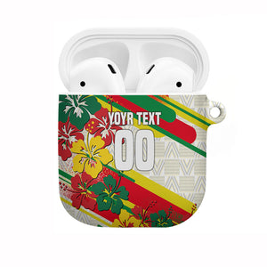 Personalized Ghana Football AirPods Case Soccer Player Kick - Floral Hibiscus