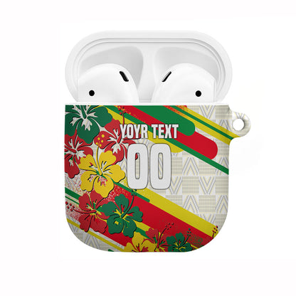 Personalized Ghana Football AirPods Case Soccer Player Kick - Floral Hibiscus