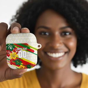 Personalized Ghana Football AirPods Case Soccer Player Kick - Floral Hibiscus