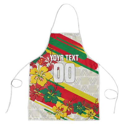 Personalized Ghana Football Apron Soccer Player Kick - Floral Hibiscus