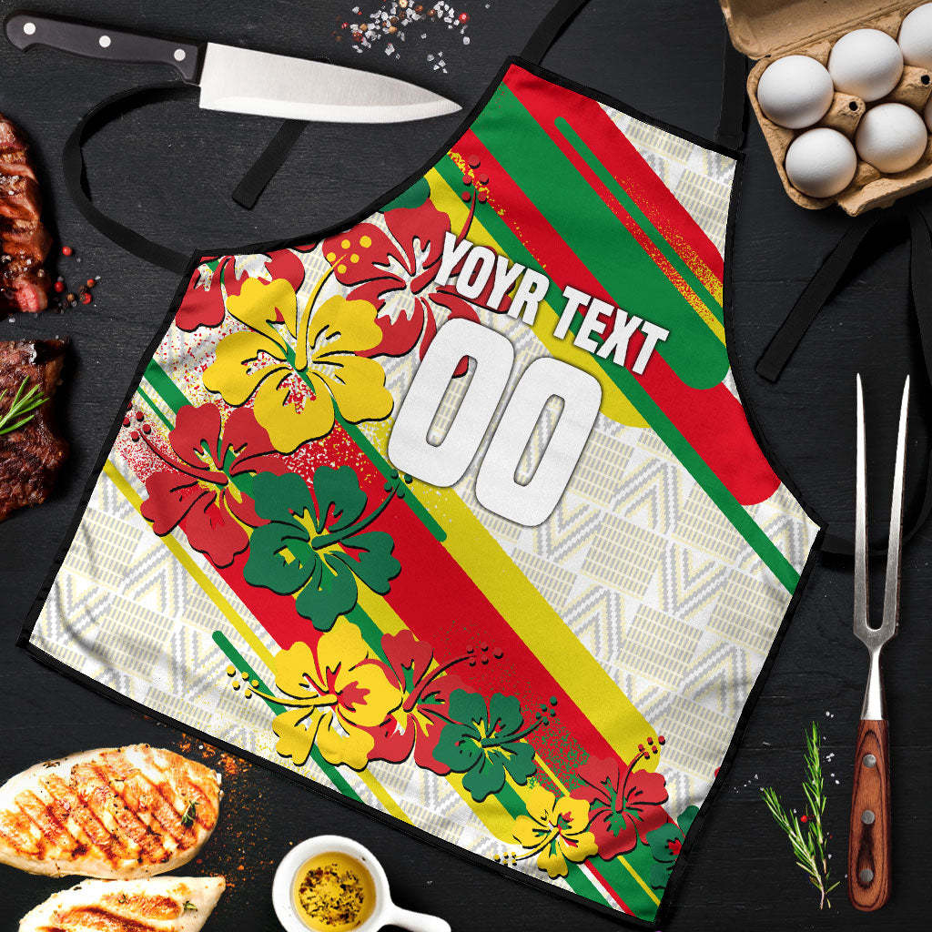 Personalized Ghana Football Apron Soccer Player Kick - Floral Hibiscus