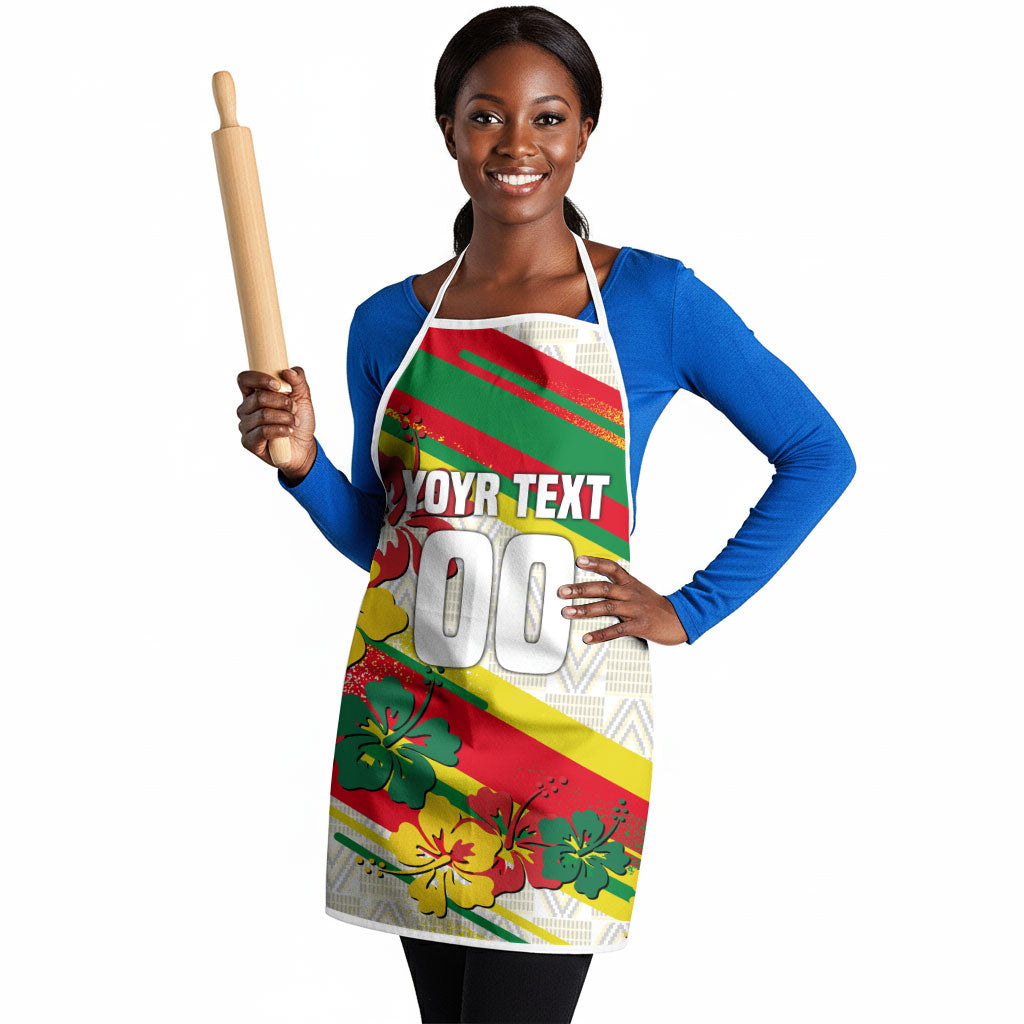Personalized Ghana Football Apron Soccer Player Kick - Floral Hibiscus