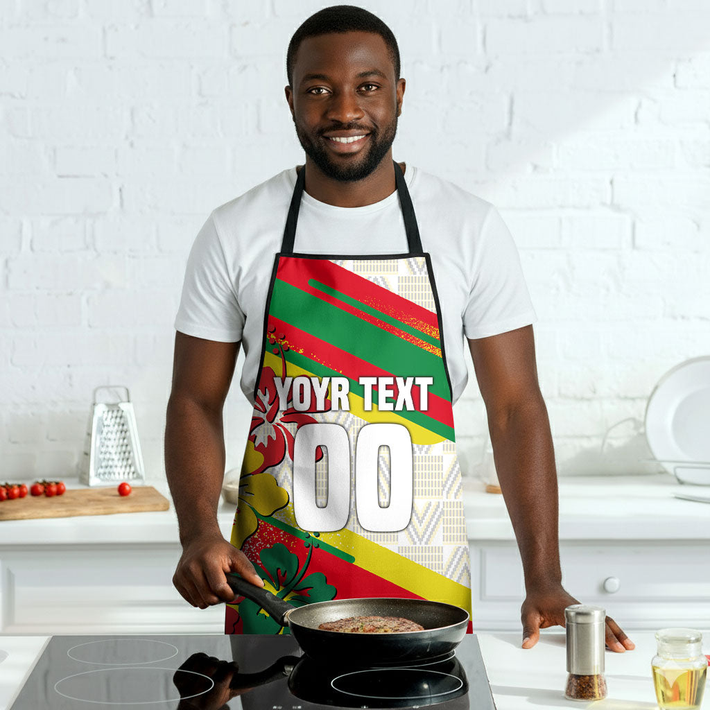 Personalized Ghana Football Apron Soccer Player Kick - Floral Hibiscus