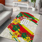 Personalized Ghana Football Area Rug Soccer Player Kick - Floral Hibiscus