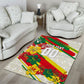 Personalized Ghana Football Area Rug Soccer Player Kick - Floral Hibiscus